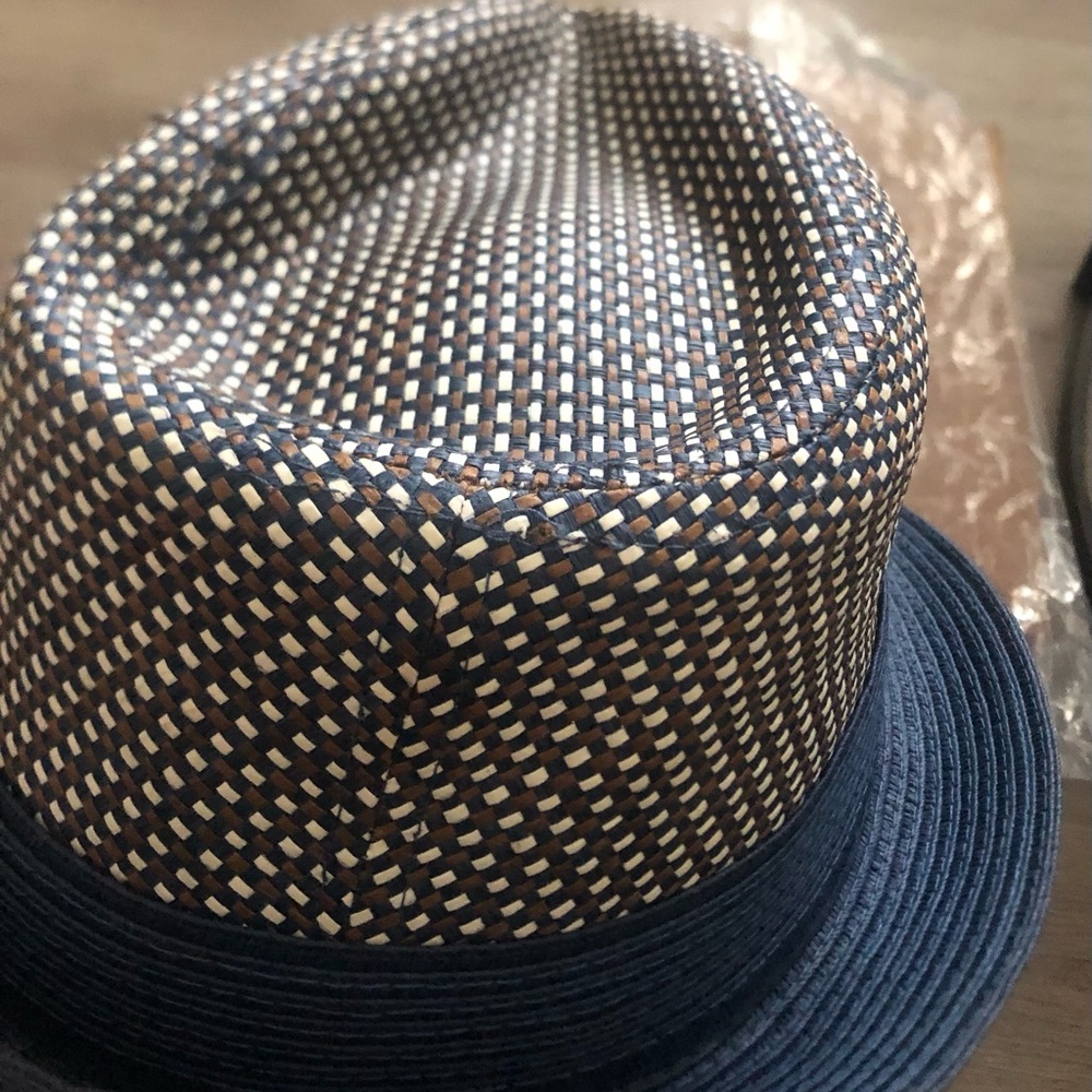 The Hatter Co Pleated Straw Band Fedora